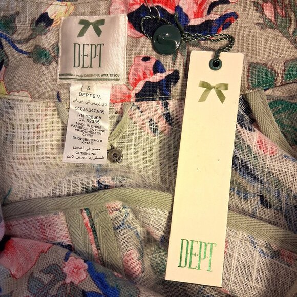 NWT DEPT Women's Elegant Floral Printed Fall Winter Trench Coat with Belt - Picture 12 of 13